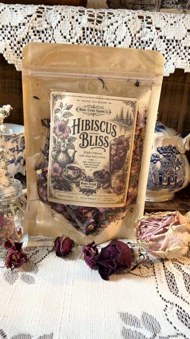 Hibiscus tea blend with berry flavor notes.